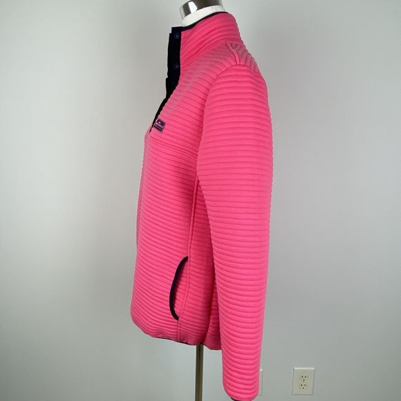 Simply Southern Quilted Pullover Sweatshirt Womens Medium Pink Blue Top Preppy - Picture 2 of 10